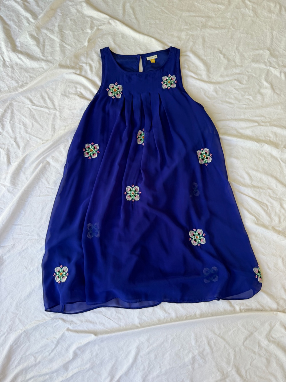 leifsdottir Cobalt Blue Embroidered Mini dress